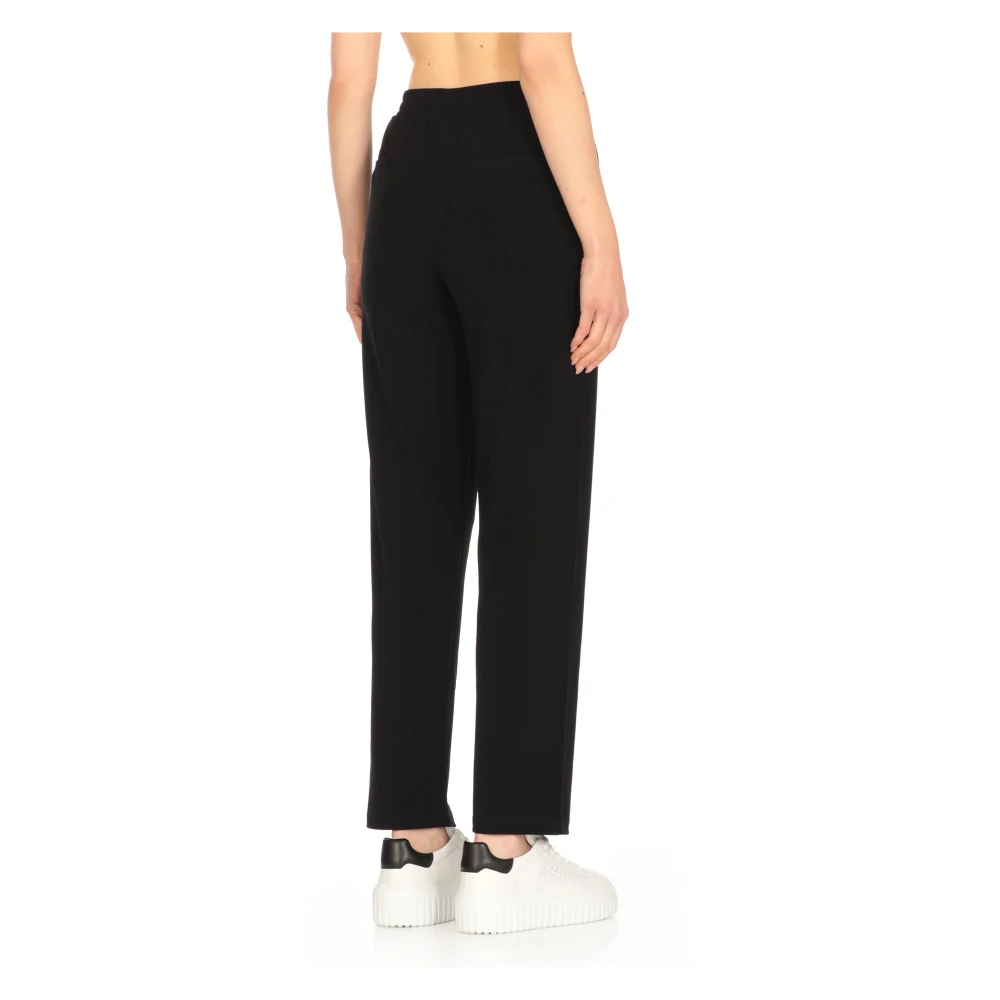 Fay Zwarte Viscose Broek met Elastische Taille Black Dames