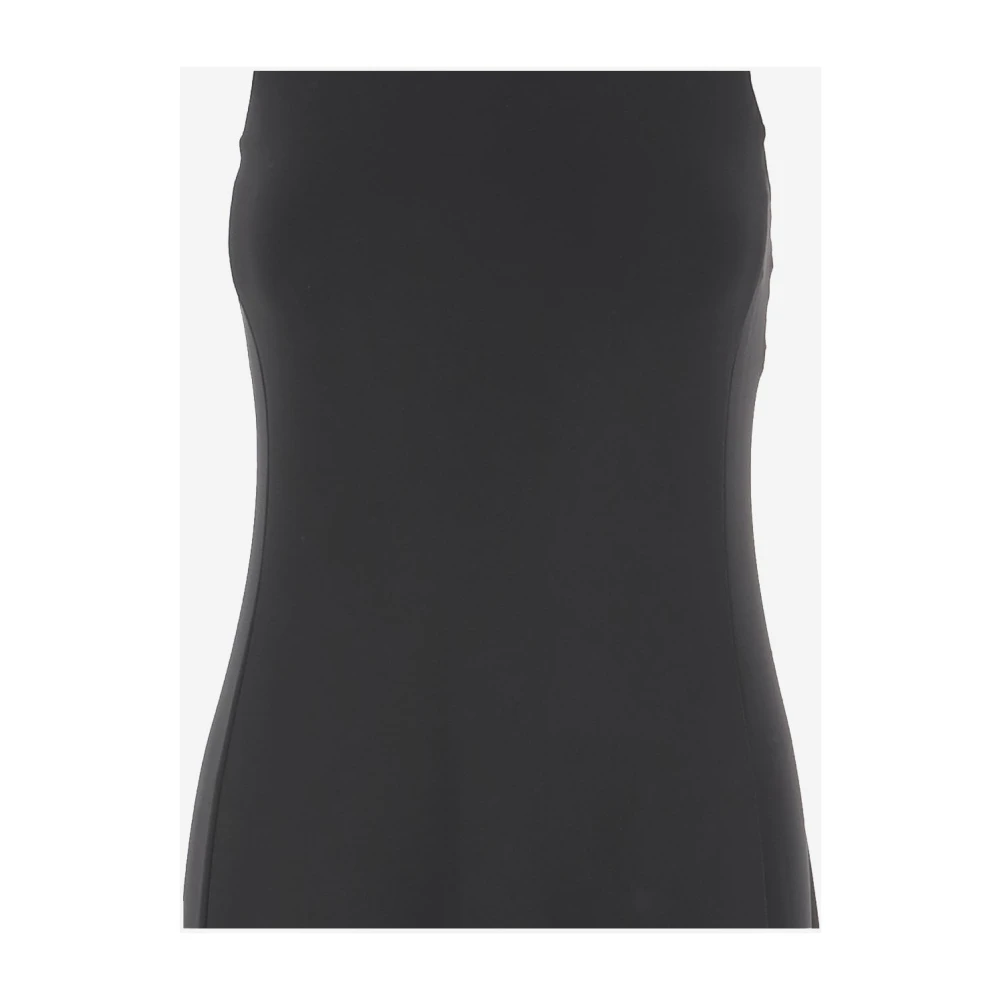 Max Mara Zwarte Jersey Lange Jurk Viscose Crepe Black Dames