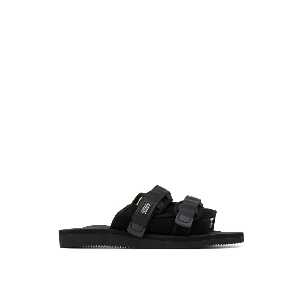 Suicoke Svarta Läder Slides Sandaler Black, Dam