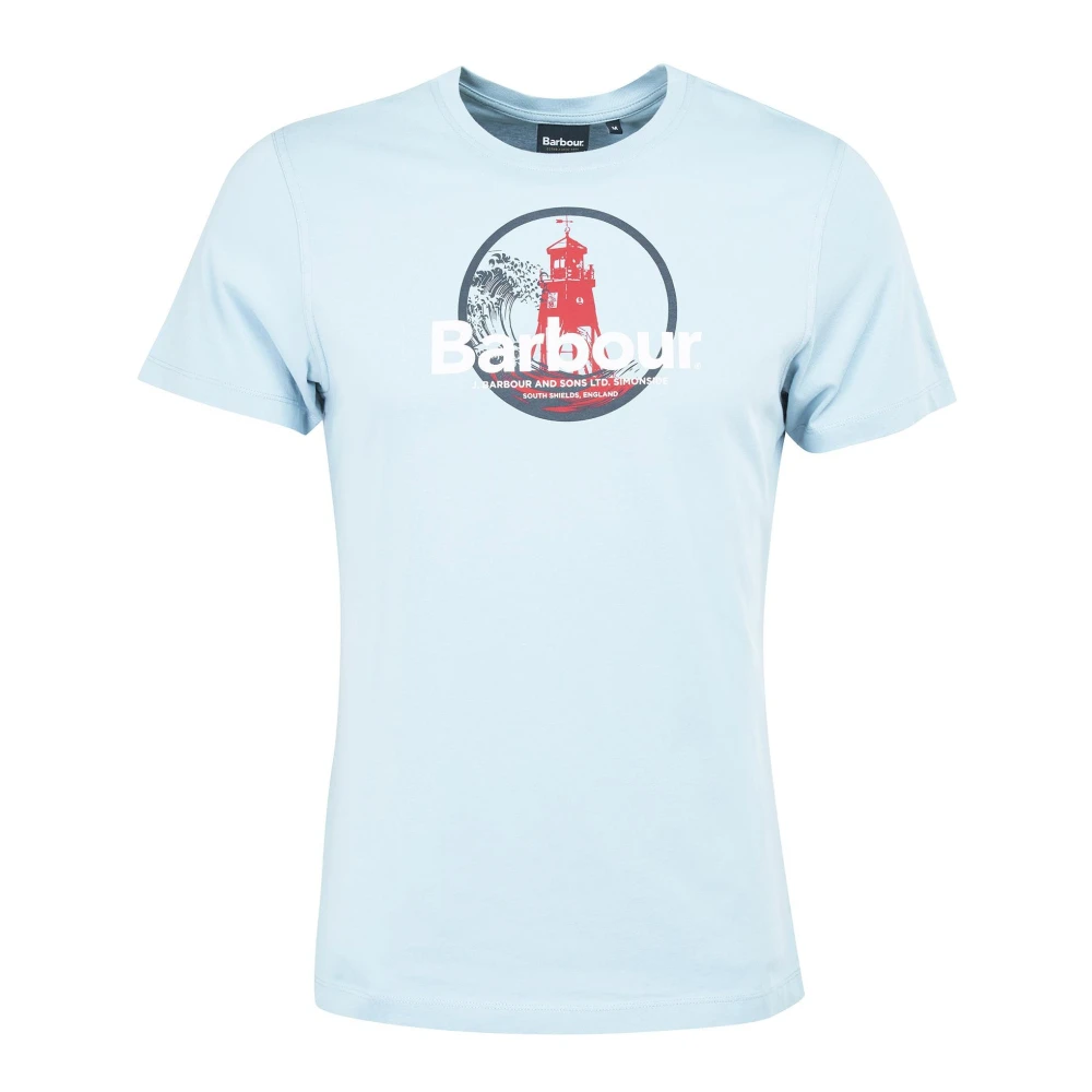 Barbour Grafisch Bedrukt T-Shirt voor Heren Blue Heren