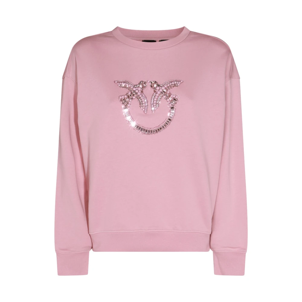 Pinko Katoenen sweatshirt met logoversiering Pink Dames