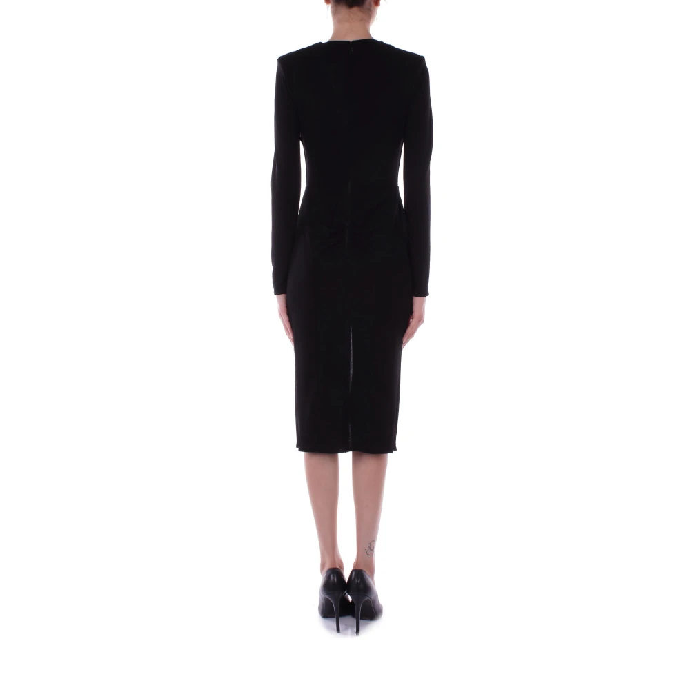 Elisabetta Franchi Zwarte Cut-Out Jurk Black Dames
