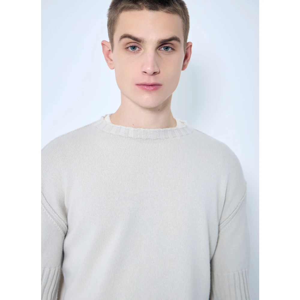 Rick Owens Cashmere Crewneck Trui Beige Heren