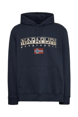 Blå Långärmad Bomullshoodie
