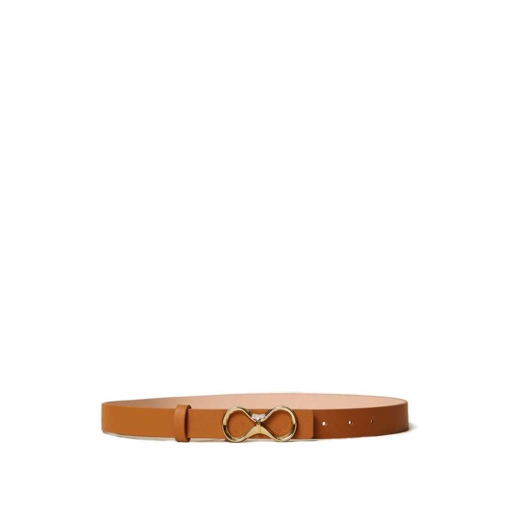 Twinset Vrouw Bruin Accessoires Dames, L, Leer, Omkeerbare Leren Riem Met Logo