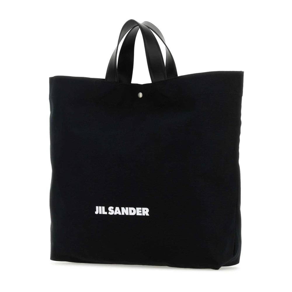 Jil Sander Canvas Shopping Bag Black Dames