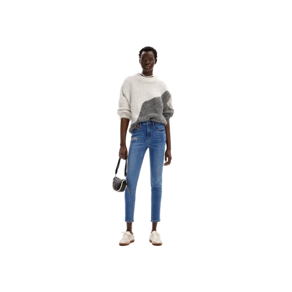 Desigual Blauwe Skinny Katoenmix Jeans Blue Dames