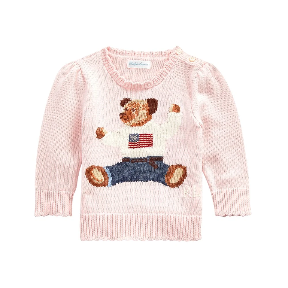 Ralph Lauren Rosa Polo Bear Bomullströja Pink, Unisex