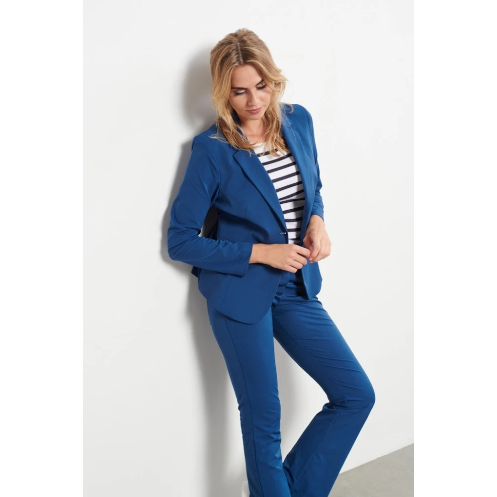 &Co Woman blazer Travel Blazer Phileine Travel Bz110-2 41060 Blue Dames