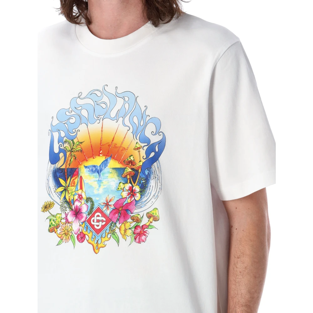 Casablanca Surf Trip Grafisch T-shirt White Heren