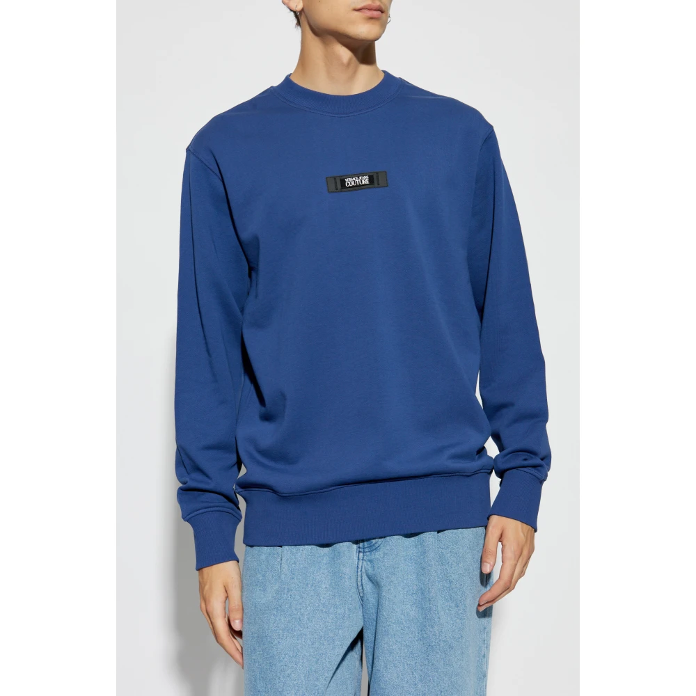 Versace Jeans Couture Sweatshirt met logo Blue Heren