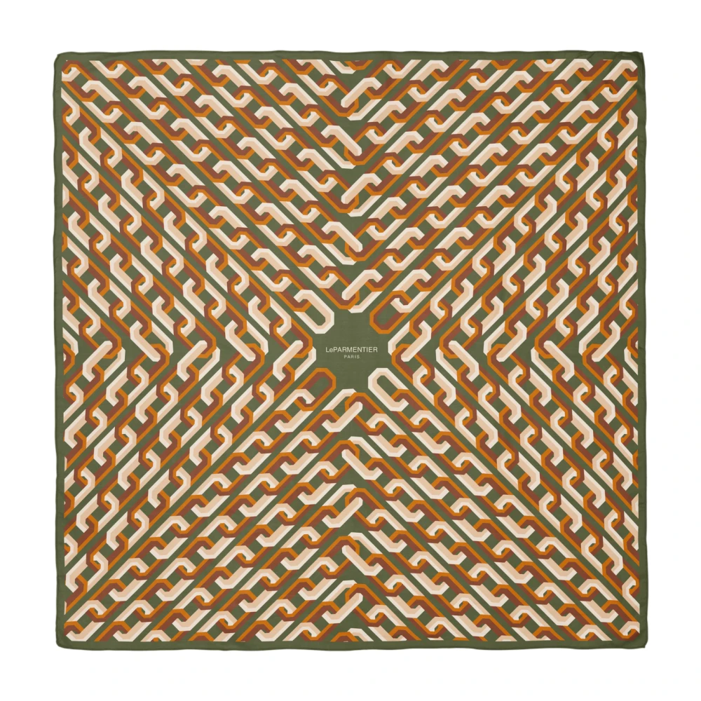 Le Parmentier Vrouw Groente Accessoires Dames, Groen, One Size, Groene Zijden Kettingmotief Sjaal