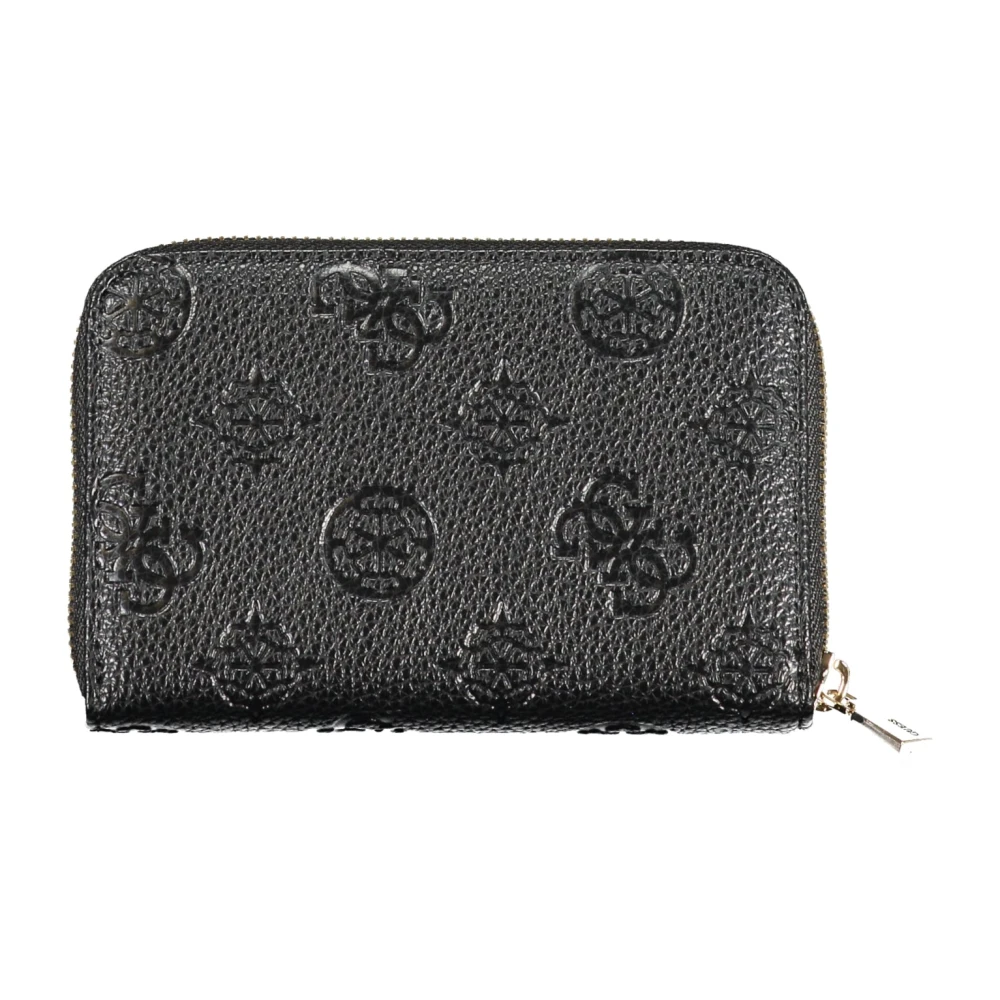 Guess Damesportemonnee Zwart Contrast Rits Sluiting Black Dames