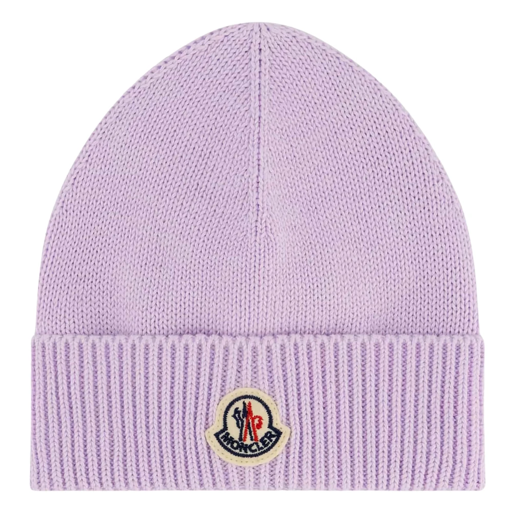 Moncler Girls Purple Hats & Caps, 9 M, Logo Beanie Hat