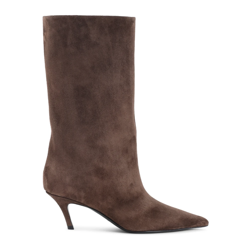 Amina Muaddi Kvinno Brun Skor Dam, 39 1/2 Eu, Läder, Fiona Boot 60