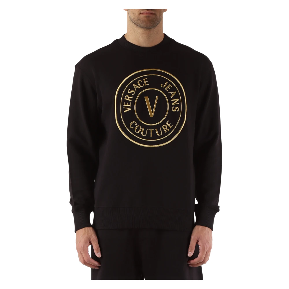Versace Jeans Couture Regular Fit Katoenen Sweatshirt Black Heren