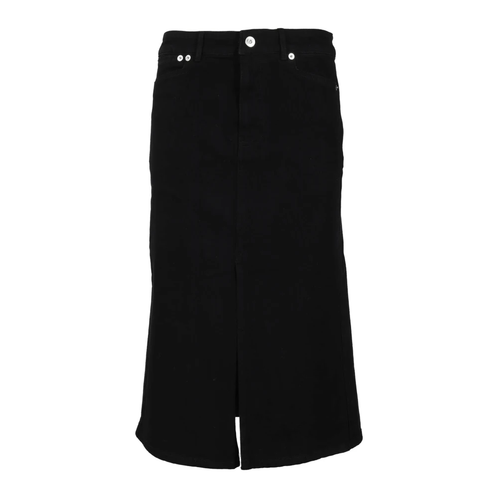 Proenza Schouler Black Denim Skirts, Female, Xs, Stylish Denim Midi Skirt