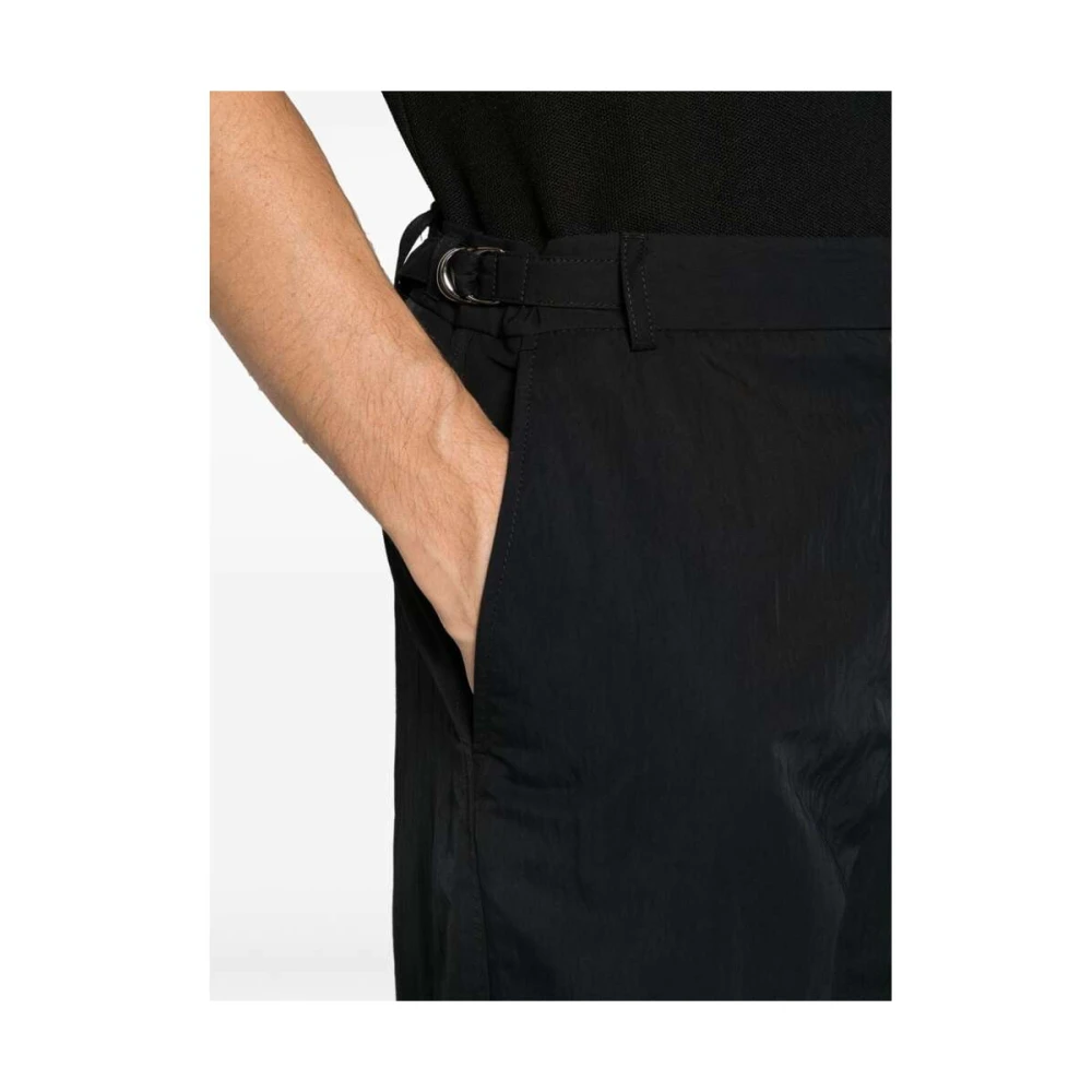 Jacquemus Zwarte Katoenen Drukknop Broek Black Heren