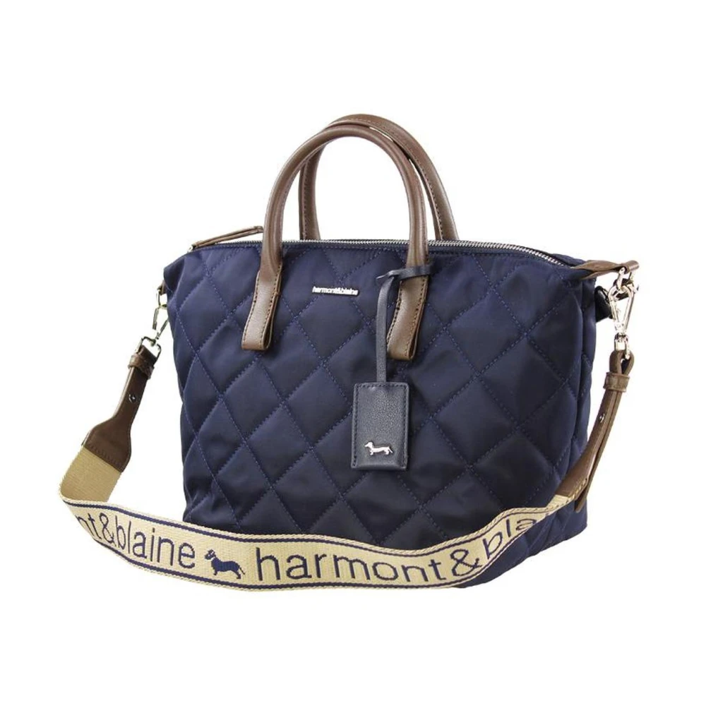 Harmont & Blaine Syntetisk shoppingväska med dragkedja och avtagbar rem Blue, Dam
