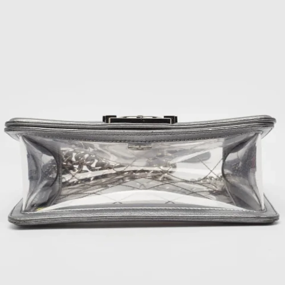 Chanel Vintage Pre-owned Leather shoulder-bags Gray Dames