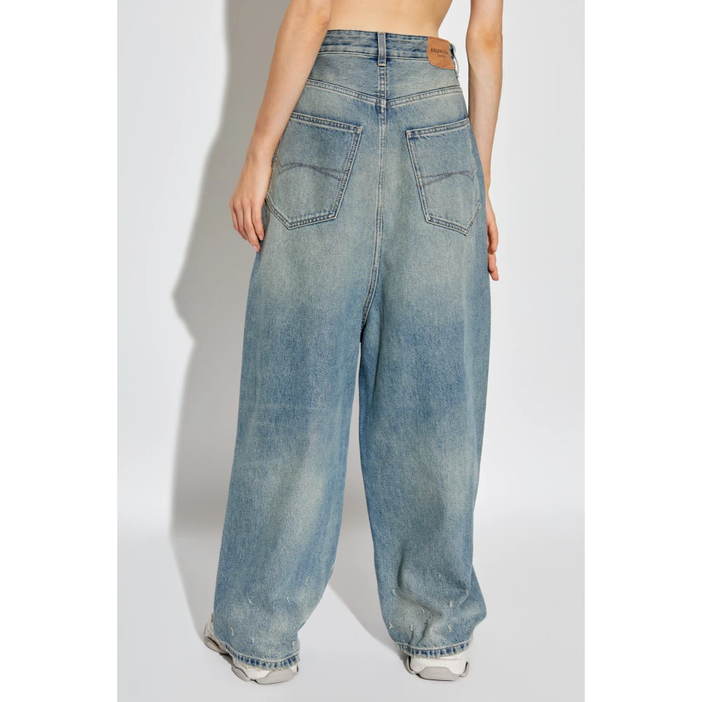 Balenciaga Drop-crotch broek Blue Dames