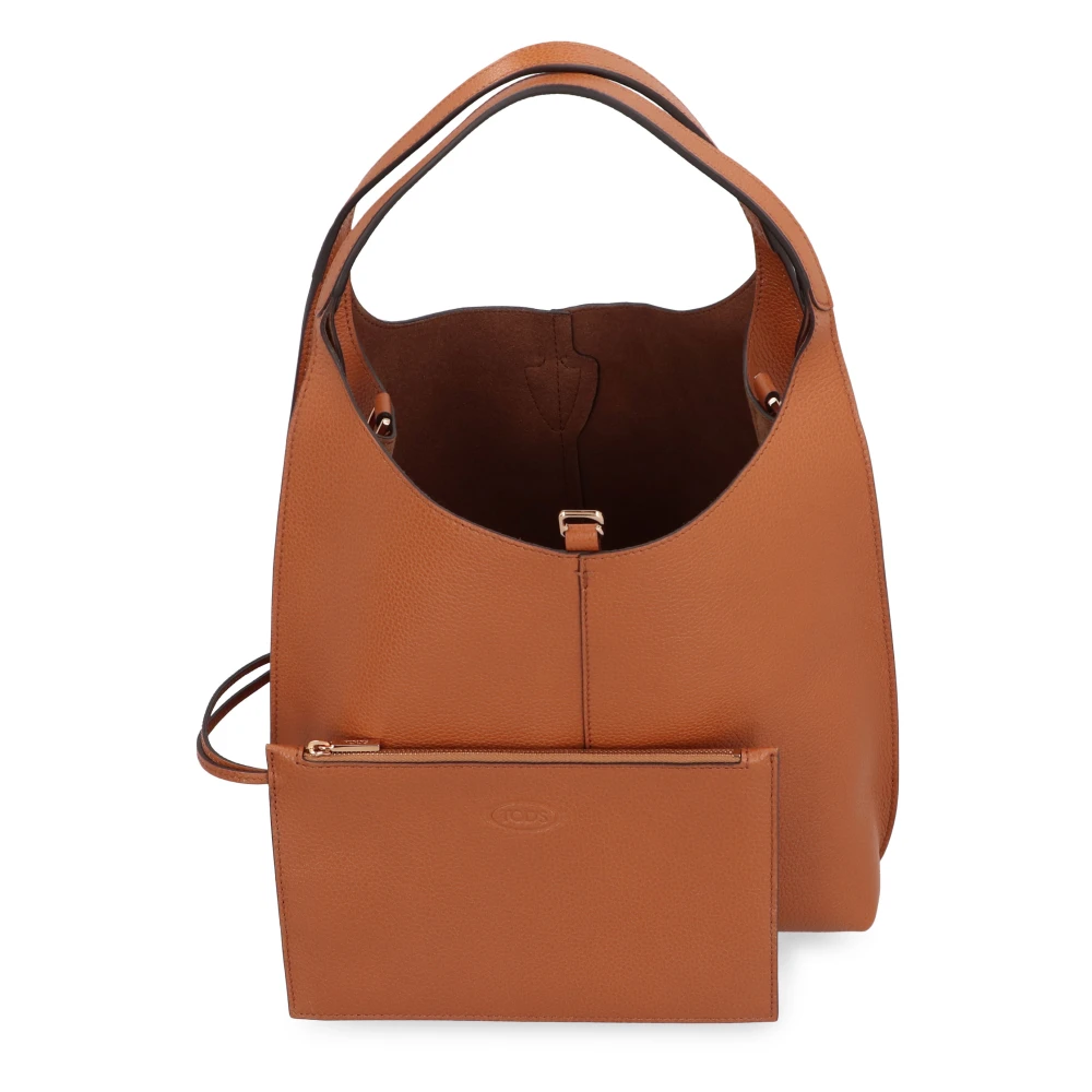 TOD'S Kleine leren schoudertas Brown Dames