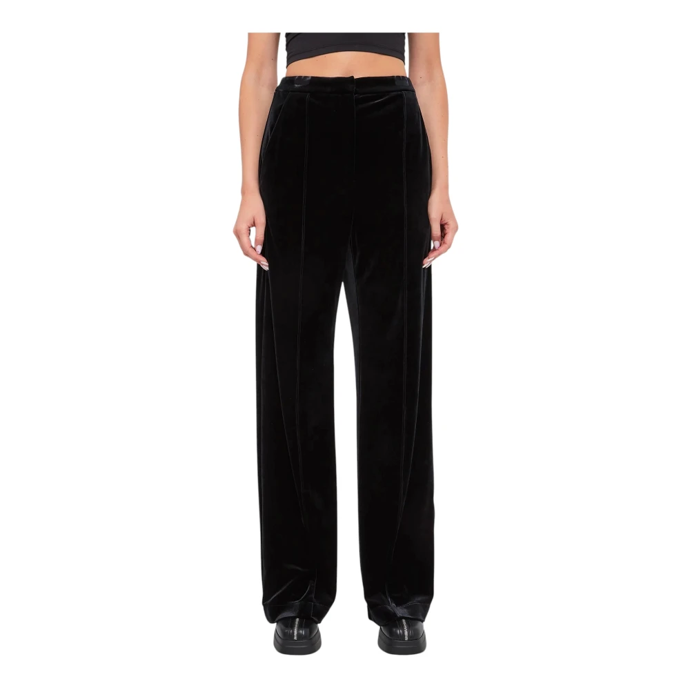Patrizia Pepe Women's Black Wide Trousers, Xl, Pantalone