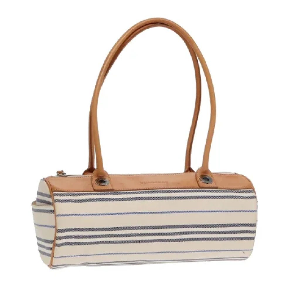 Burberry Vintage Pre-owned Canvas shoulder-bags White Dames