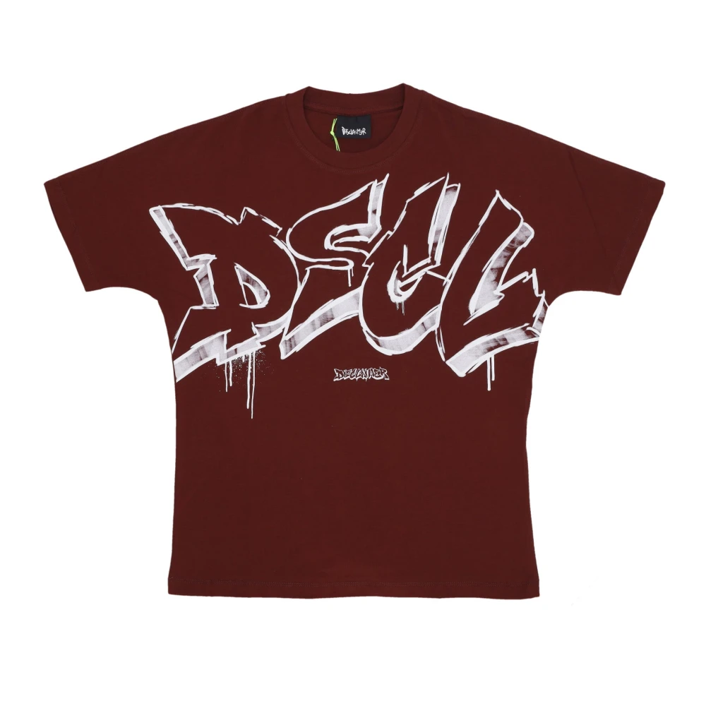 Disclaimer Logo Heren Tee Bordeaux Wit Katoen Red Heren