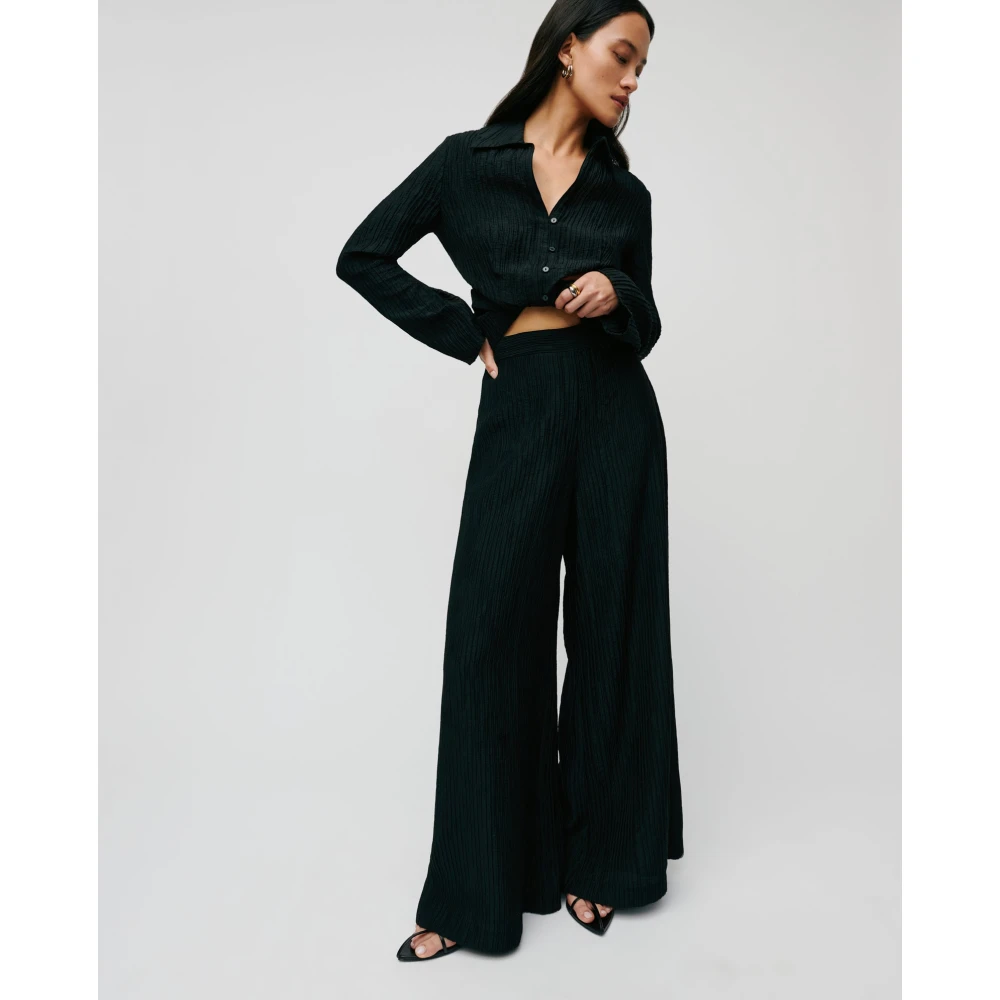 IVY OAK Geplooide Palazzo Broek Black Dames