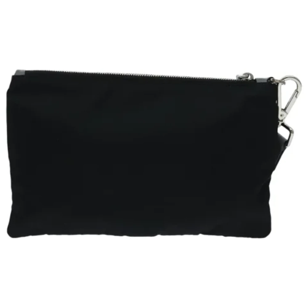Prada Vintage Pre-owned Nylon clutches Black Dames