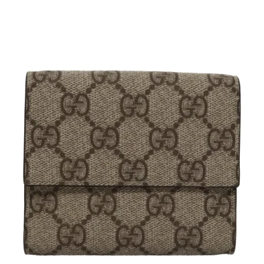 Gucci Vintage Pre-owned Leather wallets Beige Dames
