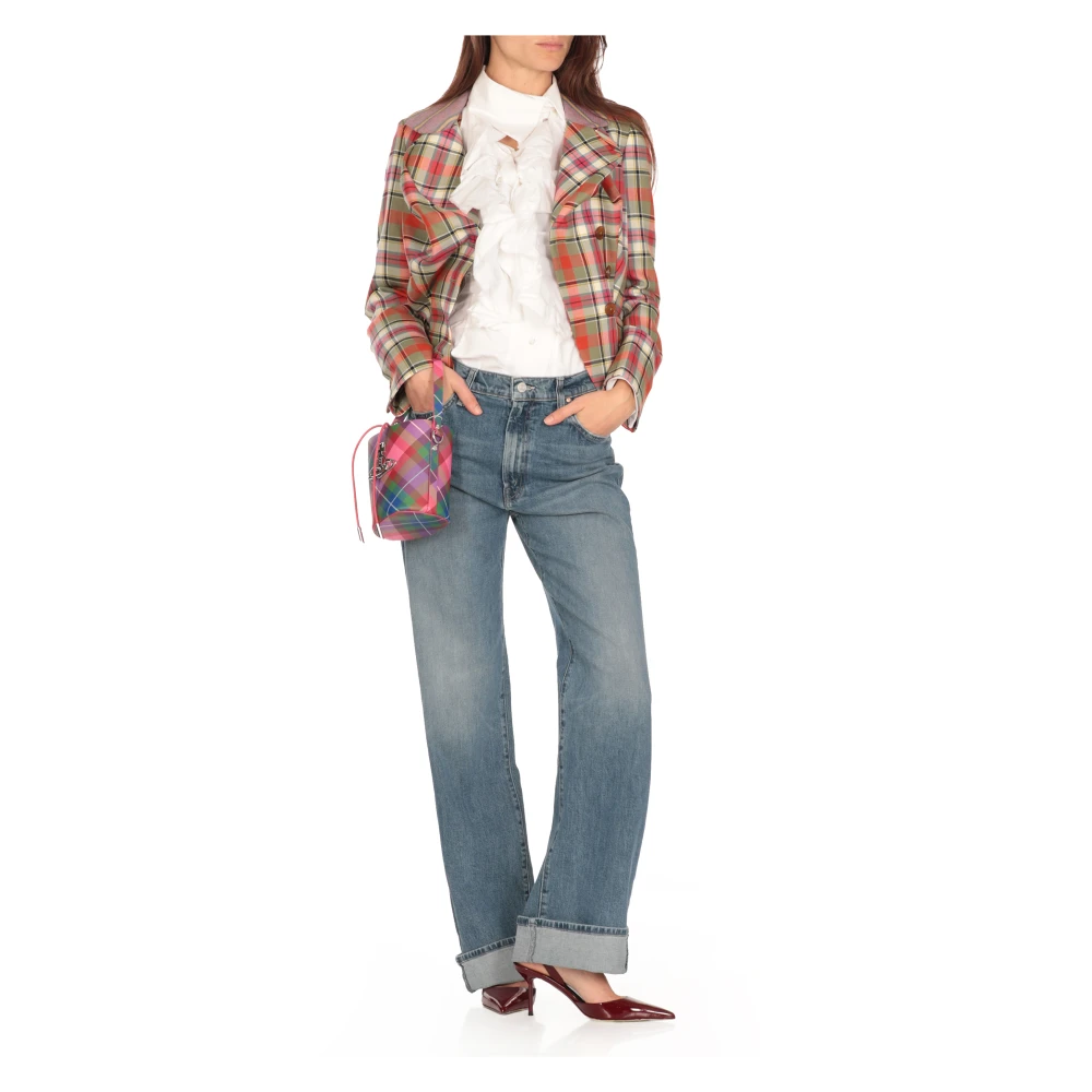 Vivienne Westwood Multicolor Wol Double-Breasted Jas met Gedrapeerd Detail Multicolor Dames