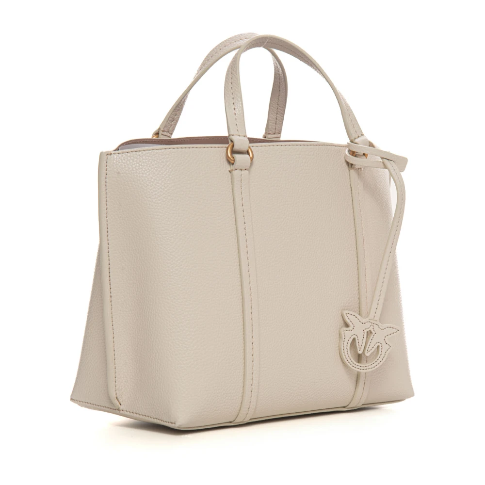 pinko Carrie leather shopping bag Beige Dames