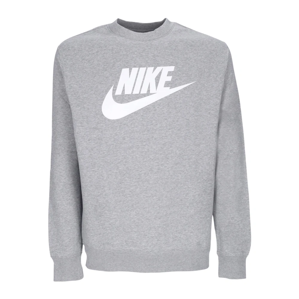 Nike Gray Long Sleeve Training Tops, Male, Xl, Graphic Crewneck Sweatshirt Sportswear Club
