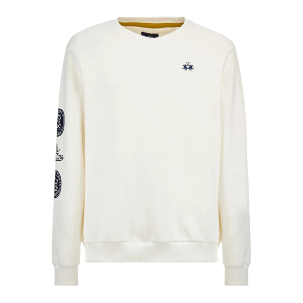 LA MARTINA Katoenen sweatshirt met voorlogo White Heren