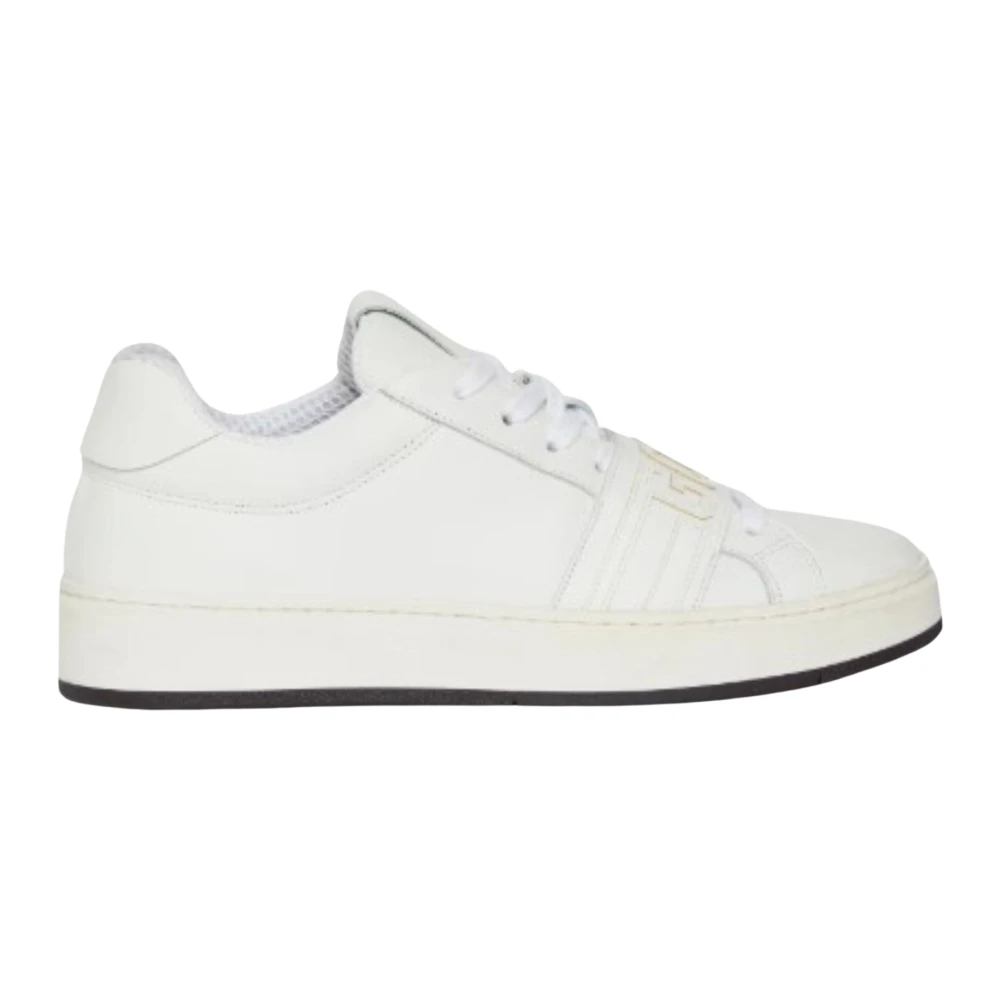 Gcds Band Logo Leren Sneakers Klittenbandsluiting Dames Schoenen Wit