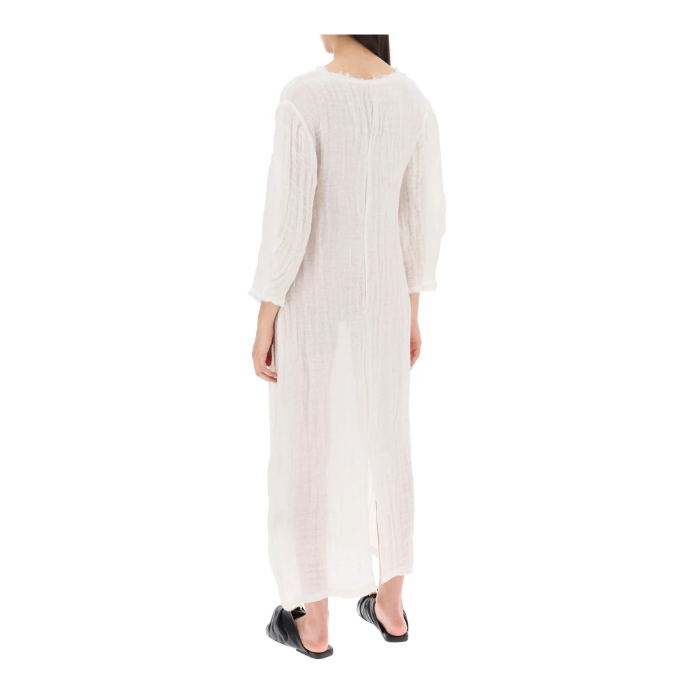 By Malene Birger Linnen Maxi Jurk met Wijde Halslijn By Herenne Birger White Dames