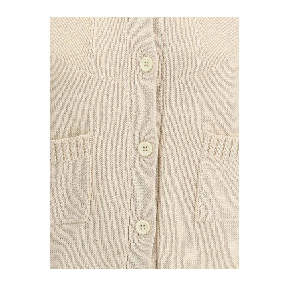 Fabiana Filippi Katoenen vest met knoopsluiting Beige Dames
