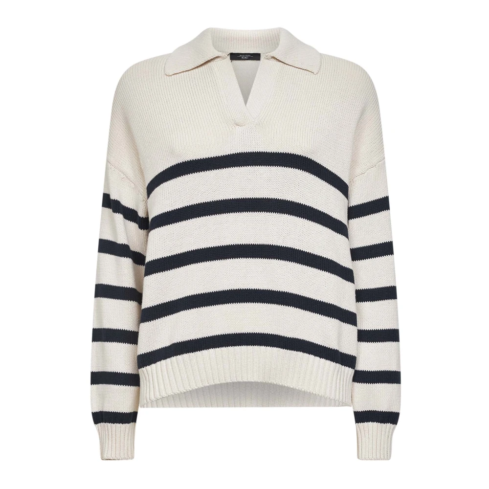 Weekend Max Mara Women's Blue V-Neck Knitwear, Xs, V-Neck Knit Jumper