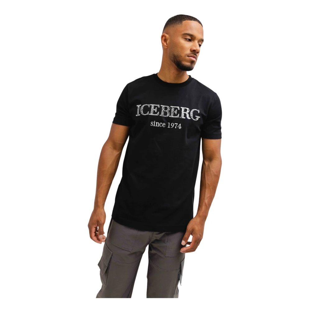 Iceberg 5D Logo T-Shirt Heren Zwart Black Heren