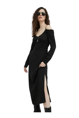 Off-shoulder Midi Dress