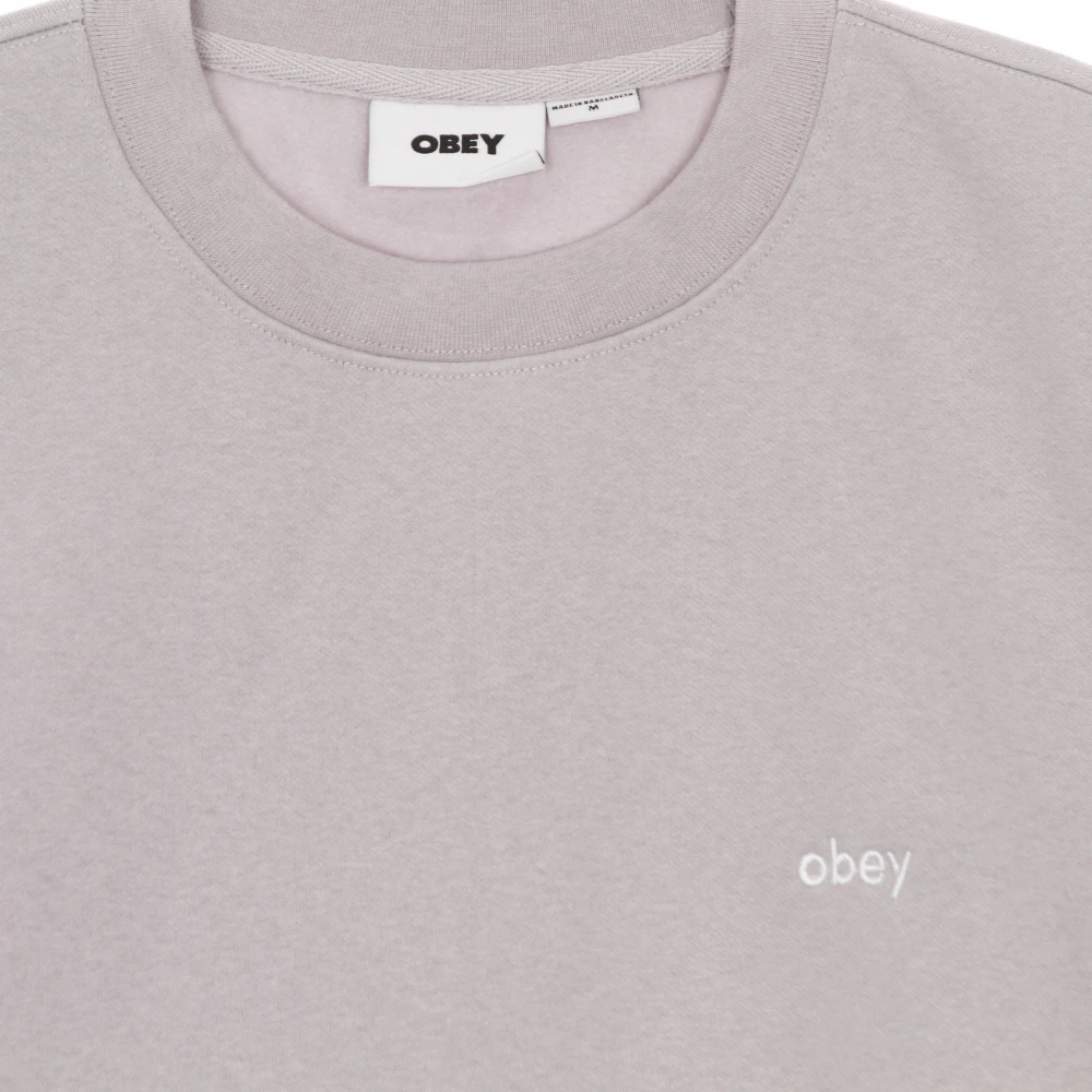 Obey Paarse Crew Neck Fleece Sweatshirt Purple Heren