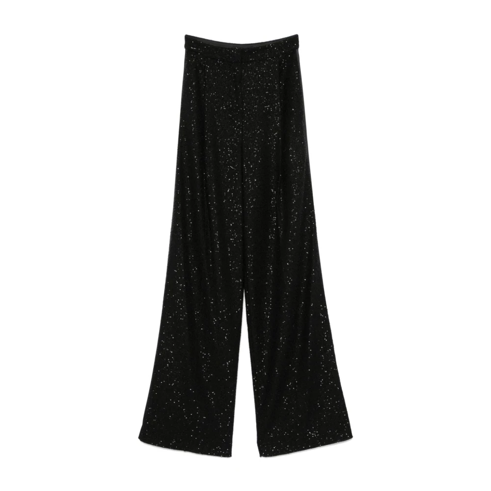 Max Mara Elegante Pianoforte Zwarte Wollen Broek Black Dames