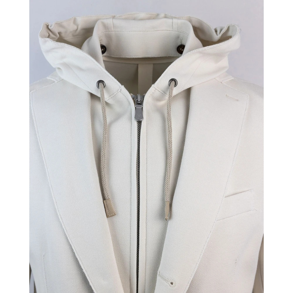 Eleventy Capuchon Katoenmix Jas Beige Heren