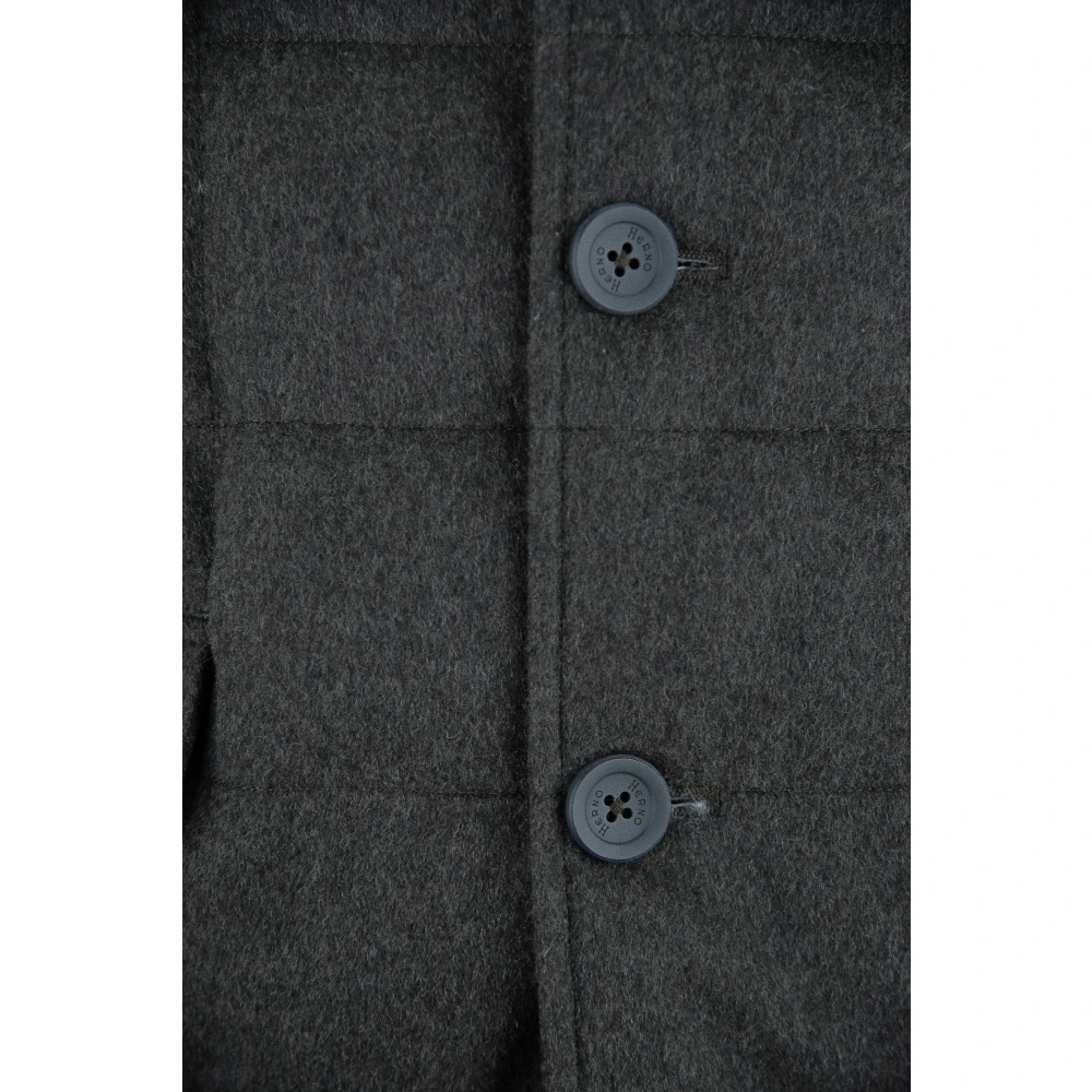 Herno Cashmere Zip-Up Jas met Uitneembaar Donzen Vest Gray Heren