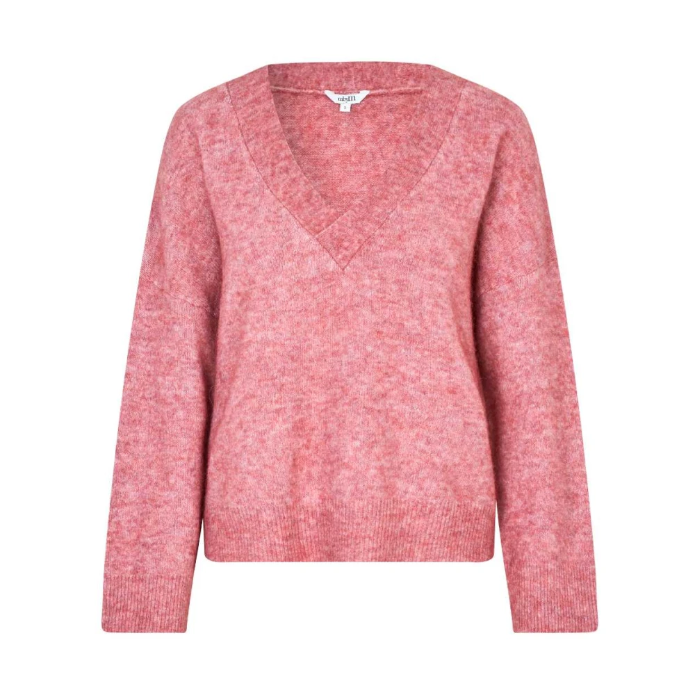 MbyM Roze Gebreide V-Hals Trui Peeta Pink Dames