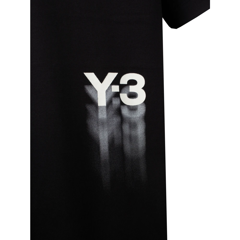 Y-3 Zwart Logo Print Katoenen T-shirt Black Heren