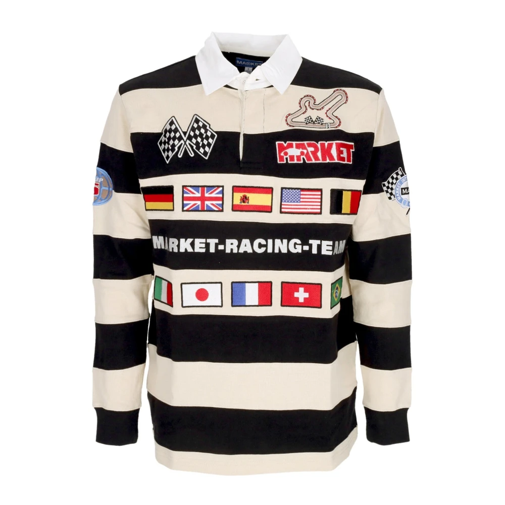 Market Grand Prix Lange Mouw Polo Shirt Multicolor Heren