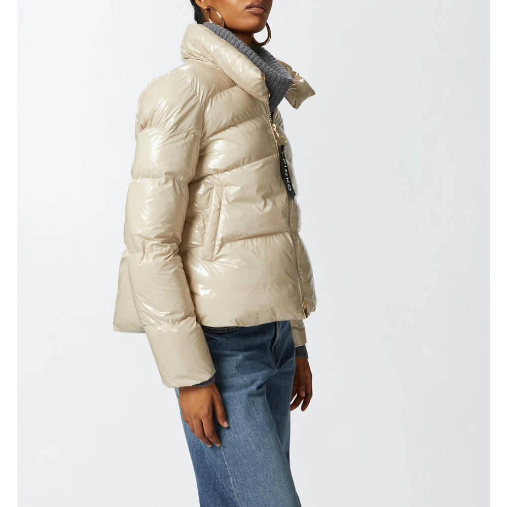 pinko Micro Caban Jas Beige Dames